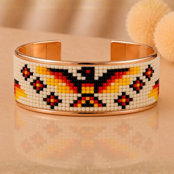 Golden Horizon Pure Copper Beaded Cuff