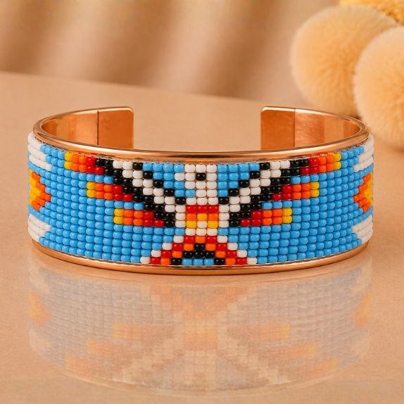 Sky Spirit Pure Copper Beaded Cuff