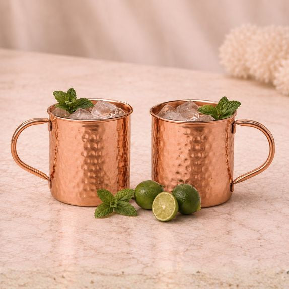 Hammered Pure Copper Moscow Mule Mug - Square