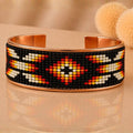 Midnight Ember Pure Copper Beaded Cuff