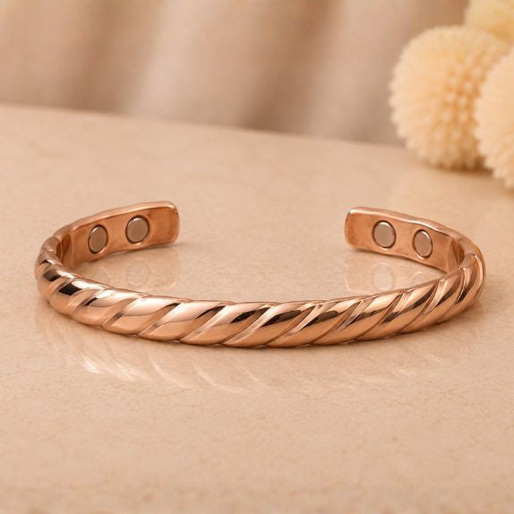 Twisted Magnetic Pure Copper Cuff