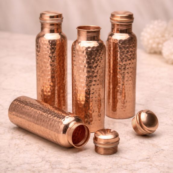 Hammered Pure Copper Water Bottle