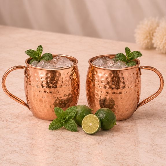 Handmade Pure Copper Moscow Mule Mug - Round
