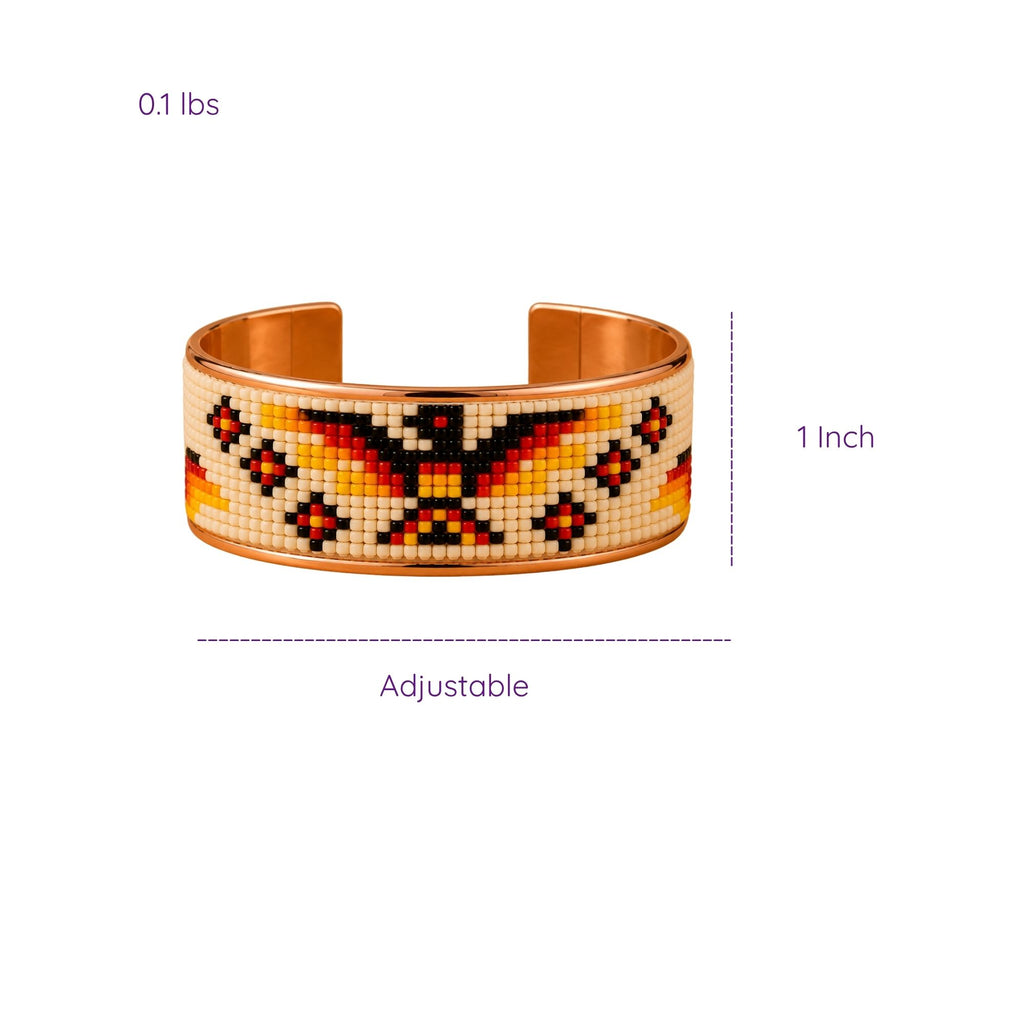Golden Horizon Pure Copper Beaded Cuff