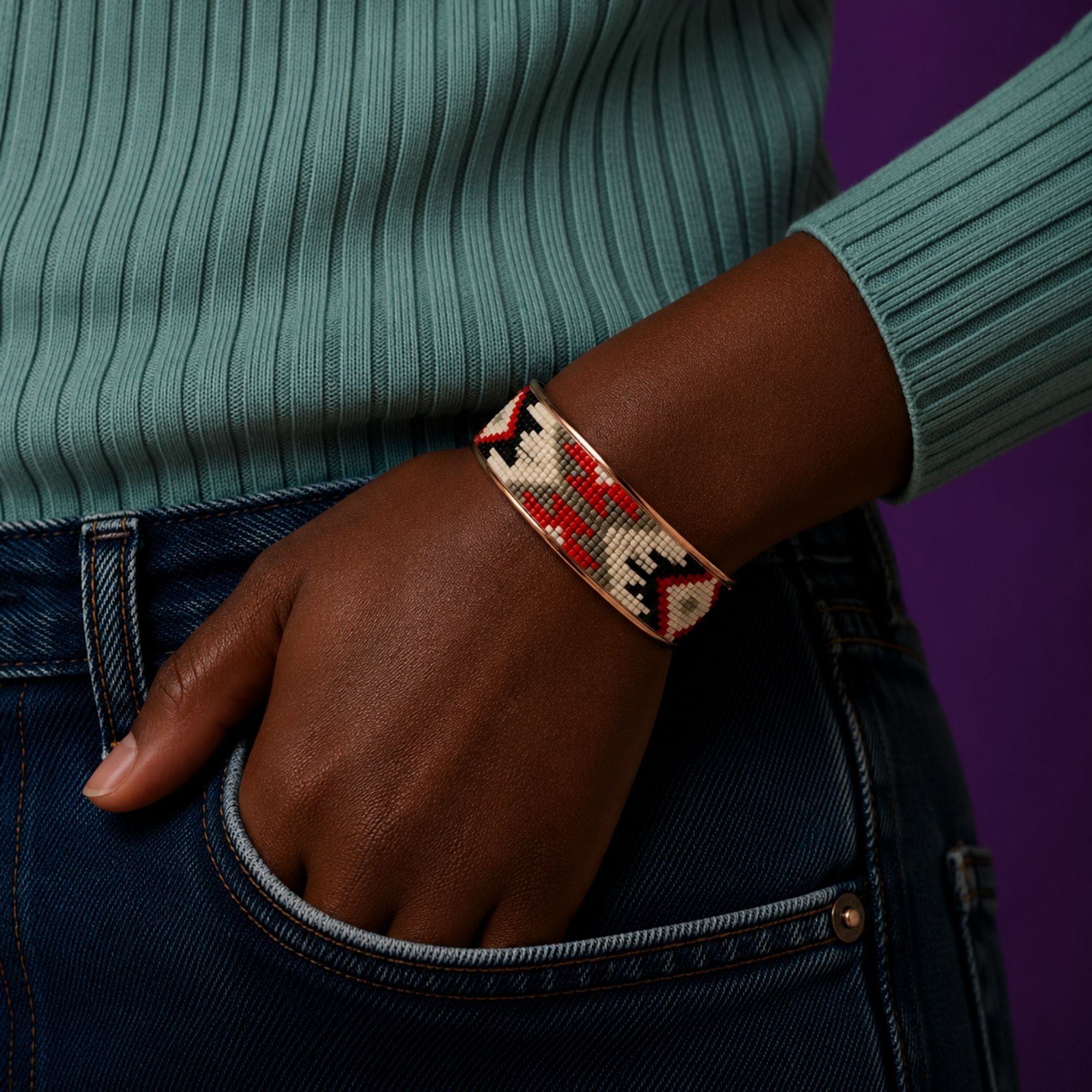 Desert Heritage Pure Copper Beaded Cuff
