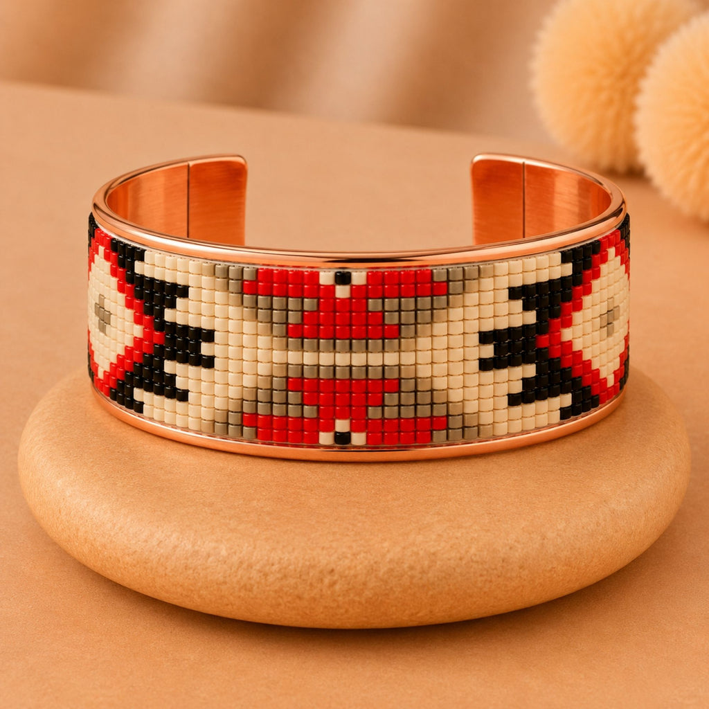 Desert Heritage Pure Copper Beaded Cuff