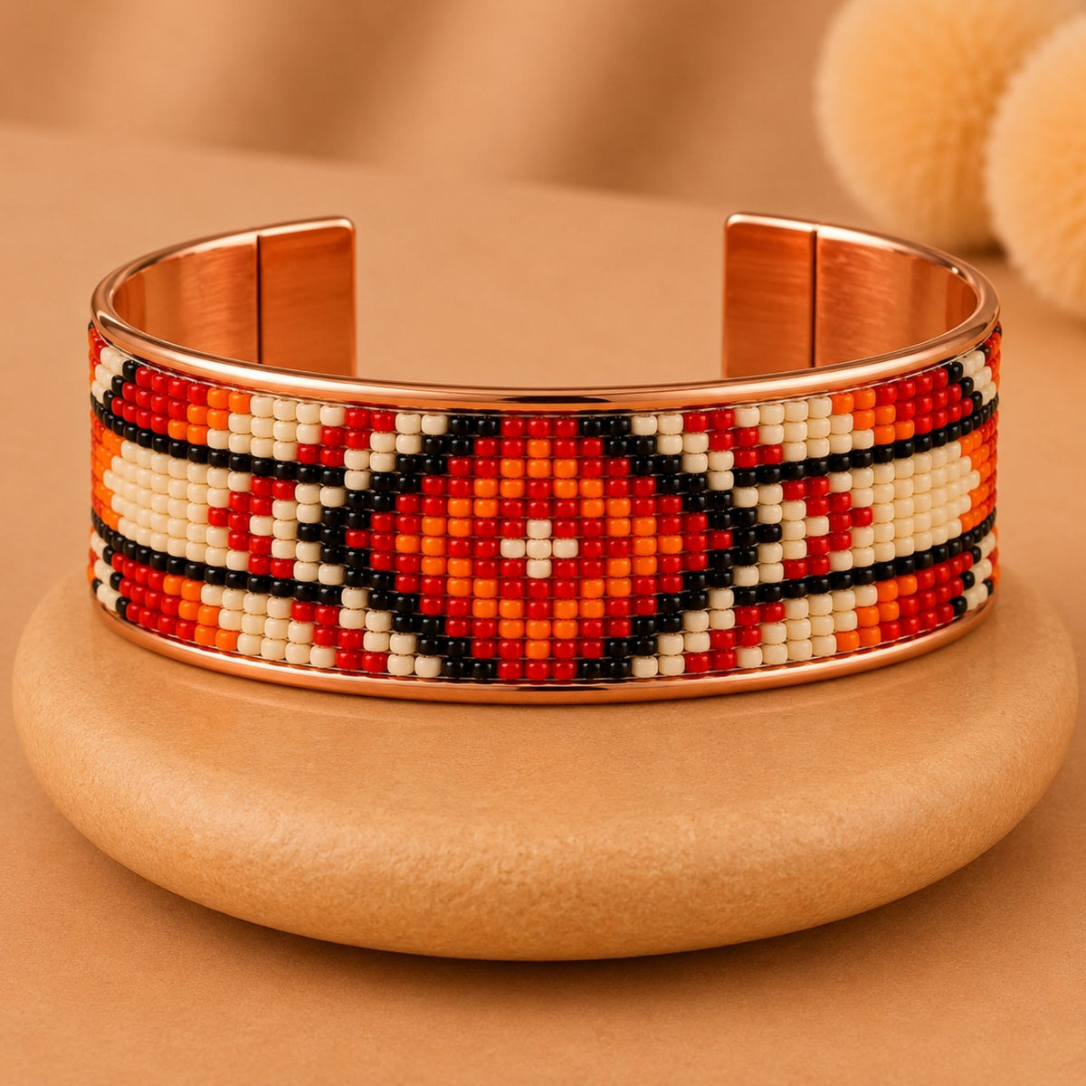 Ember Sky Pure Copper Beaded Cuff