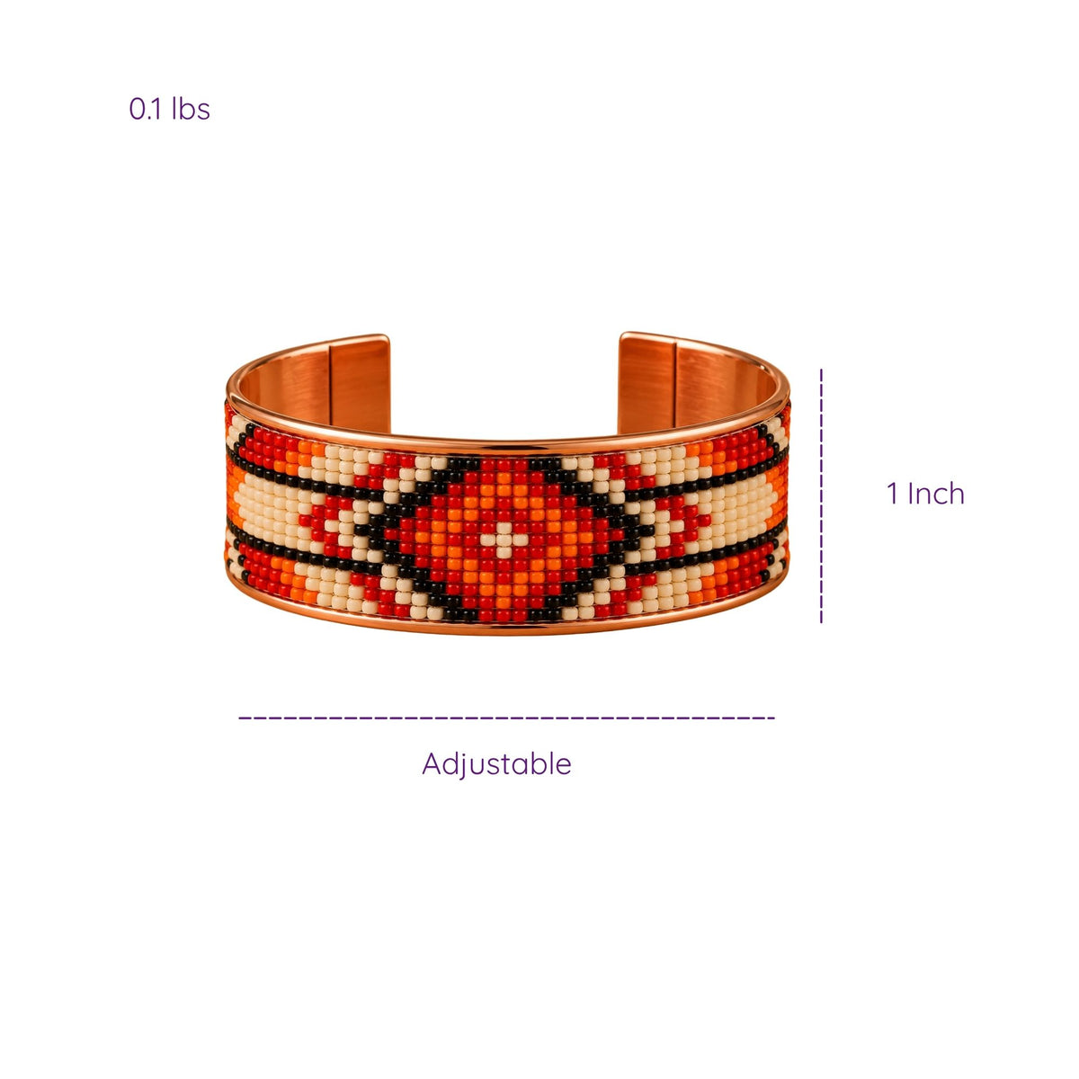 Ember Sky Pure Copper Beaded Cuff