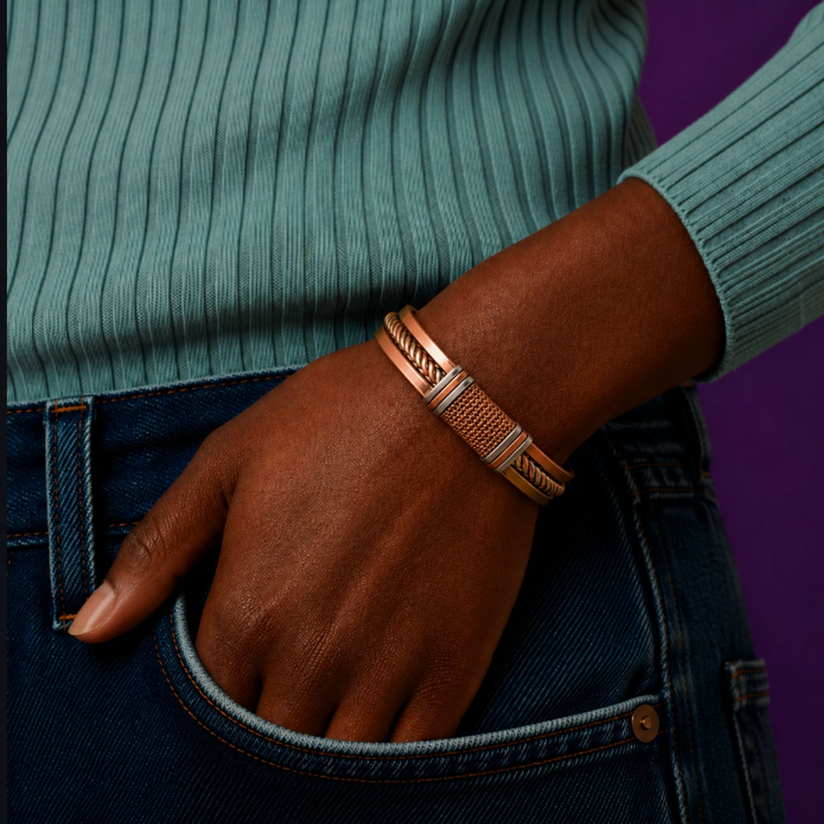 Heritage Magnetic Mesh Copper Cuff