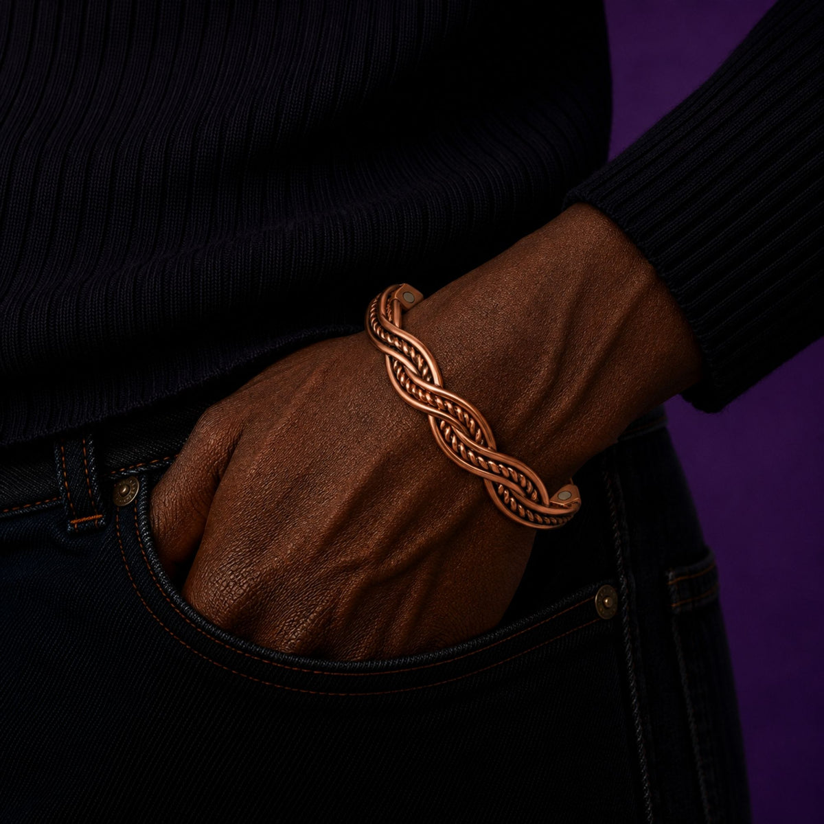 Infinity Magnetic Tri-Tone Copper Cuff