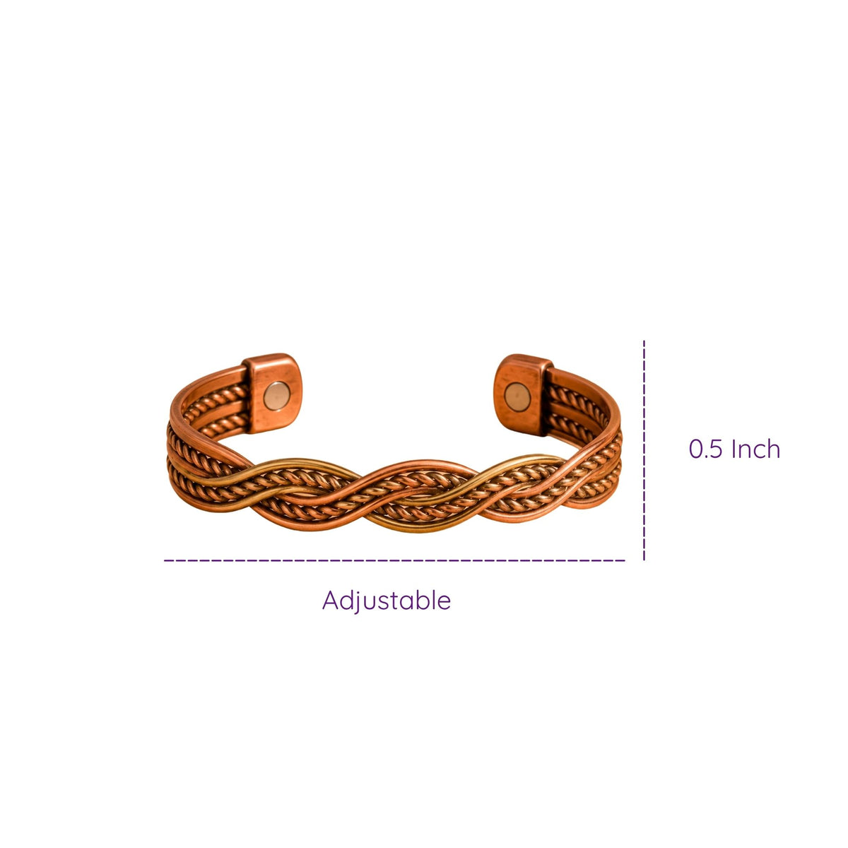 Infinity Magnetic Tri-Tone Copper Cuff