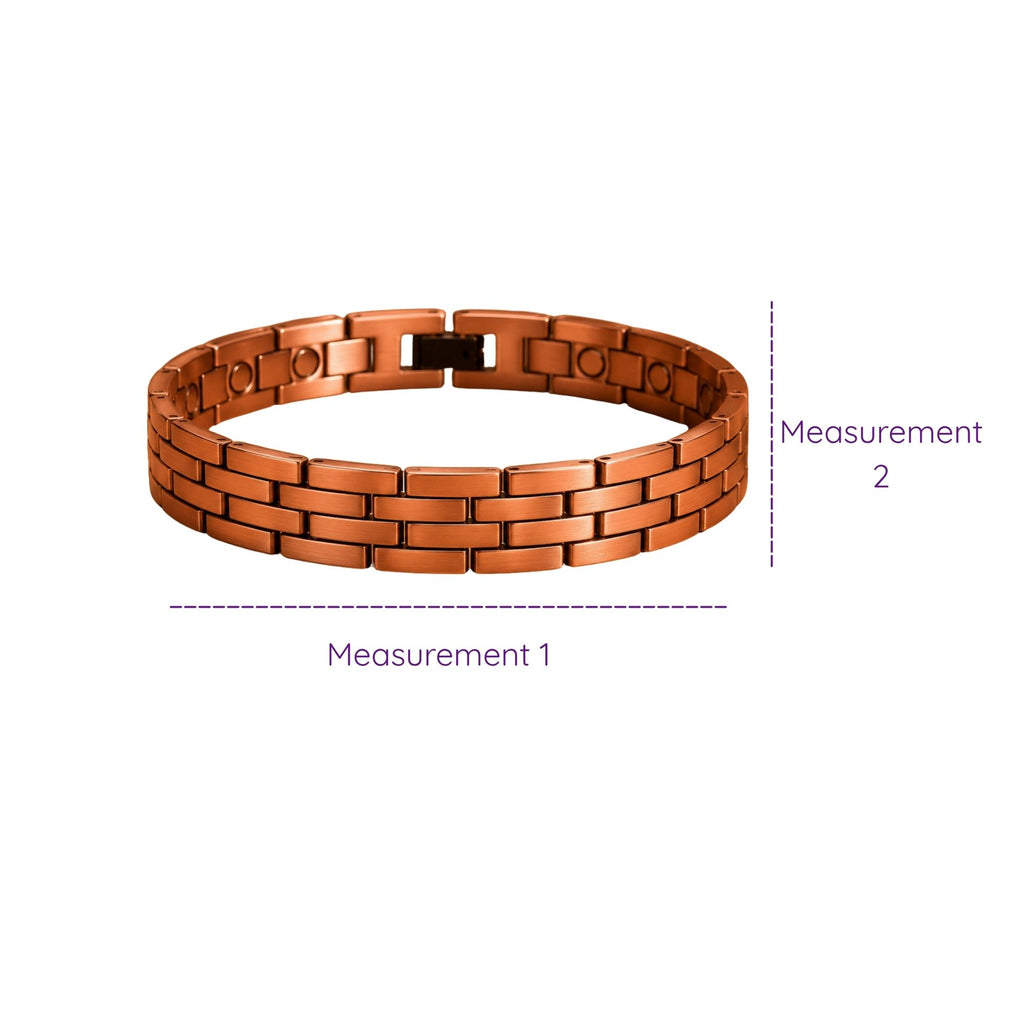 Magnetic Copper Tone K Brick Link Bracelet