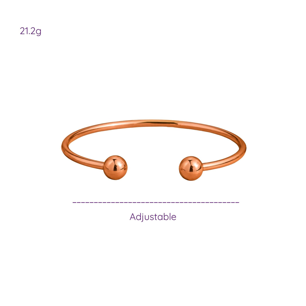 Magnetic Pure Copper Traditional Ball Cuff
