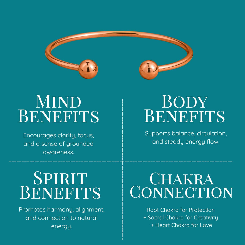 Magnetic Pure Copper Traditional Ball Cuff