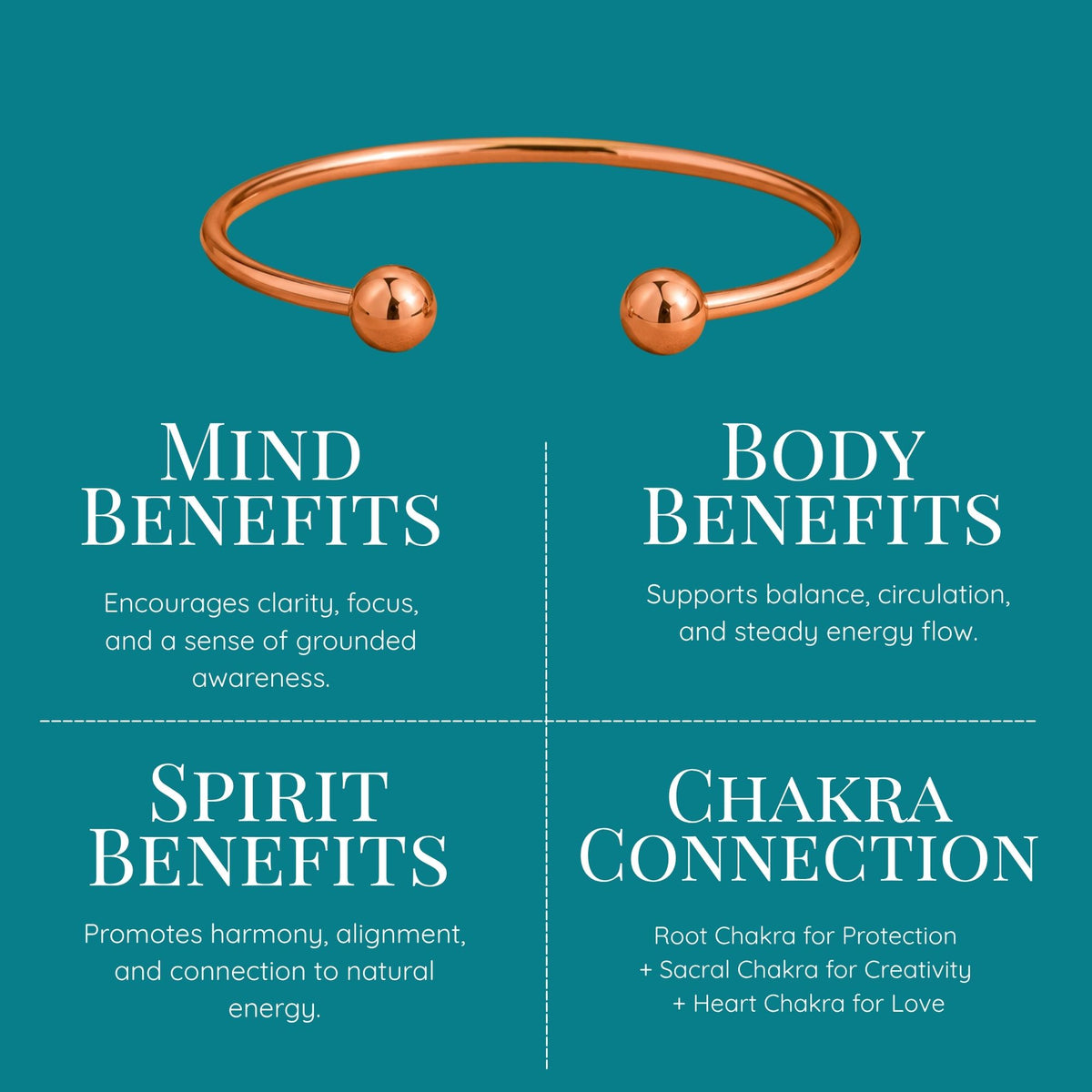 Magnetic Pure Copper Traditional Ball Cuff