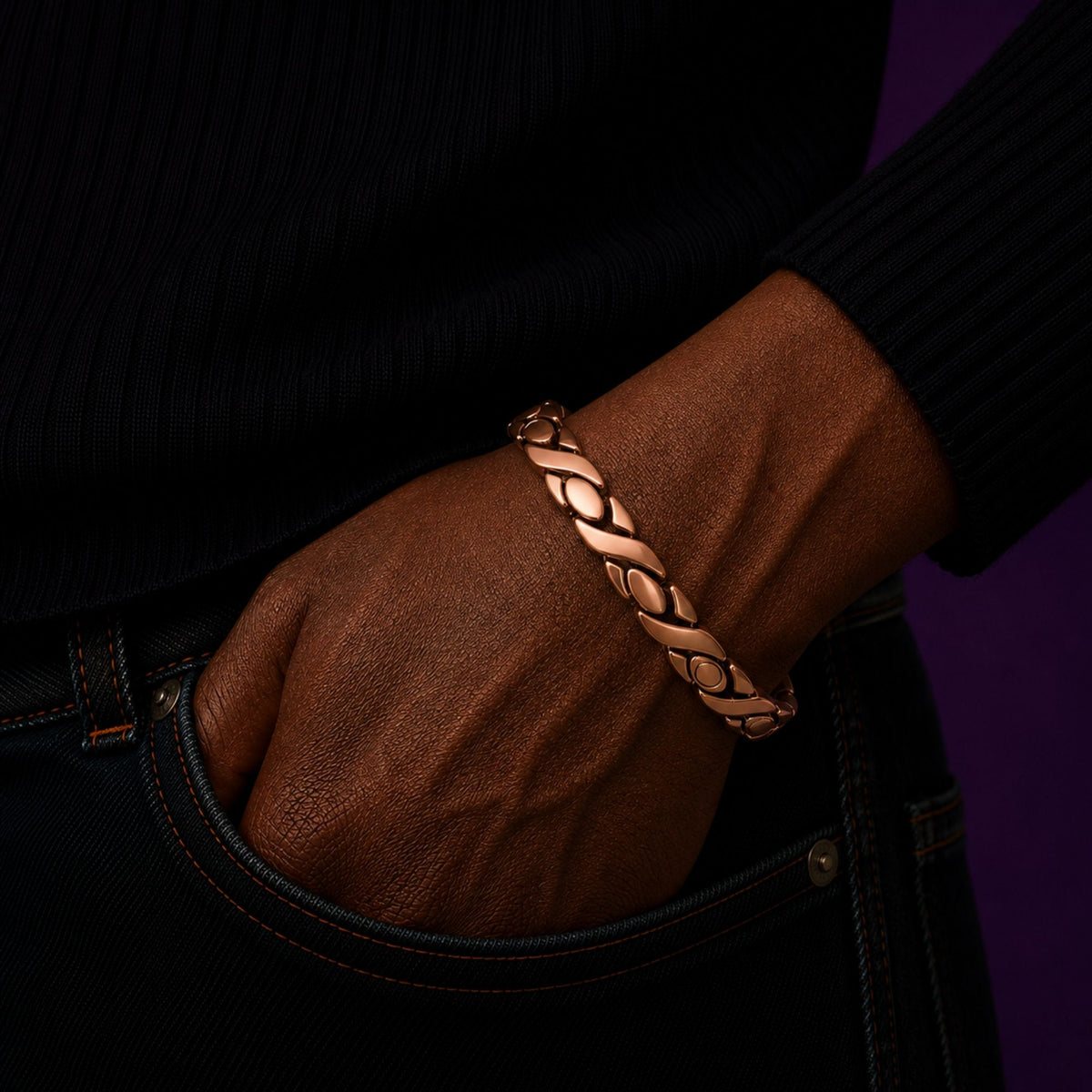 Magnetic XO Copper Link Bracelet
