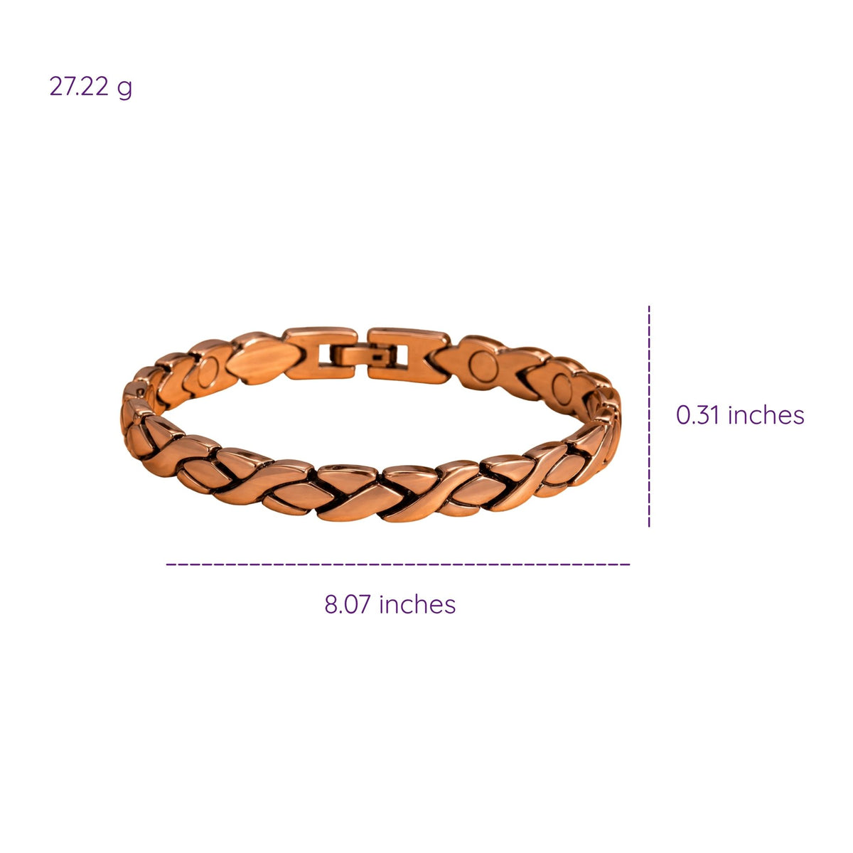 Magnetic XO Copper Link Bracelet