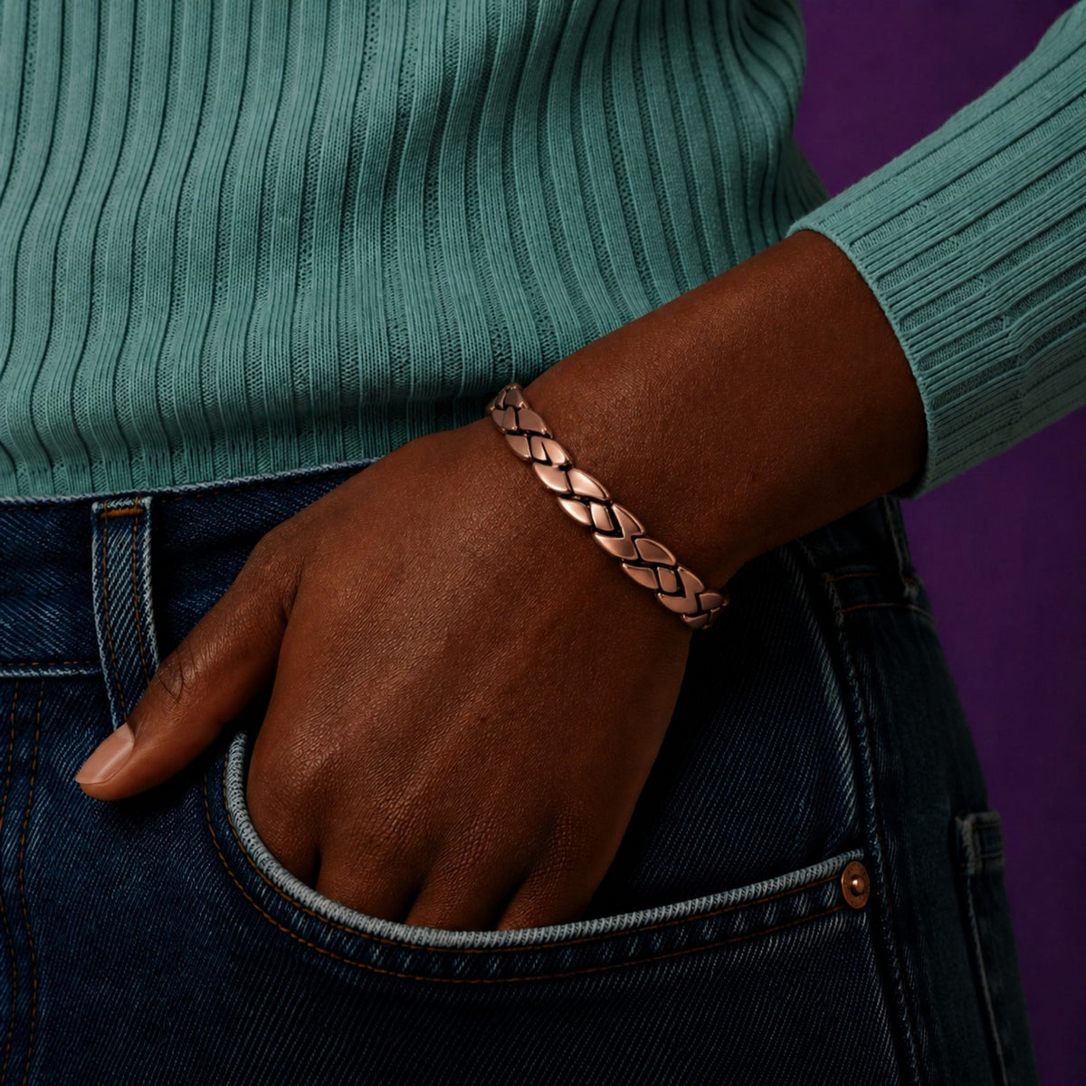 Magnetic XO Copper Link Bracelet