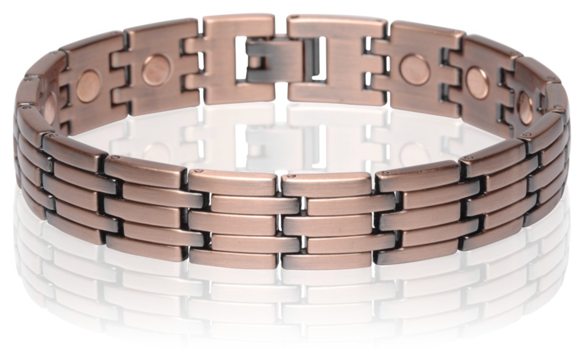 Magnetic Copper Tone K Brick Link Bracelet