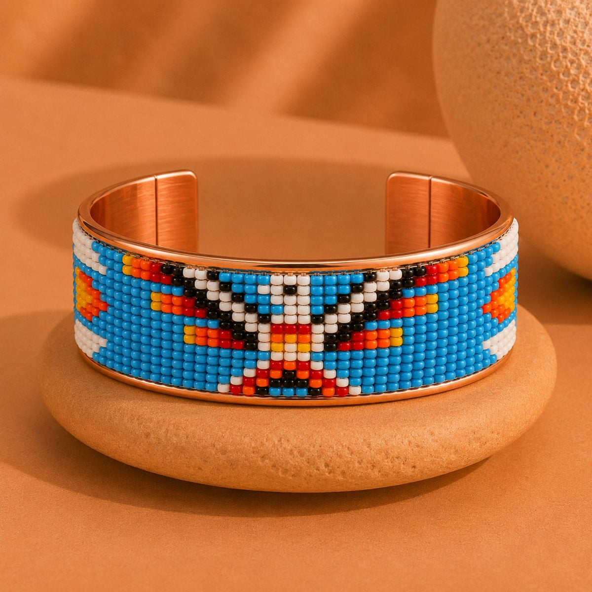 Sky Spirit Pure Copper Beaded Cuff