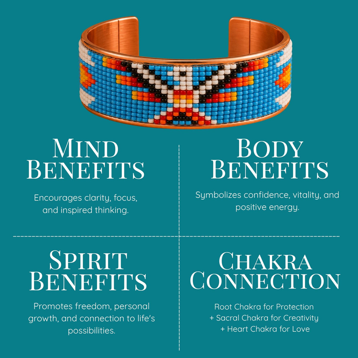 Sky Spirit Pure Copper Beaded Cuff