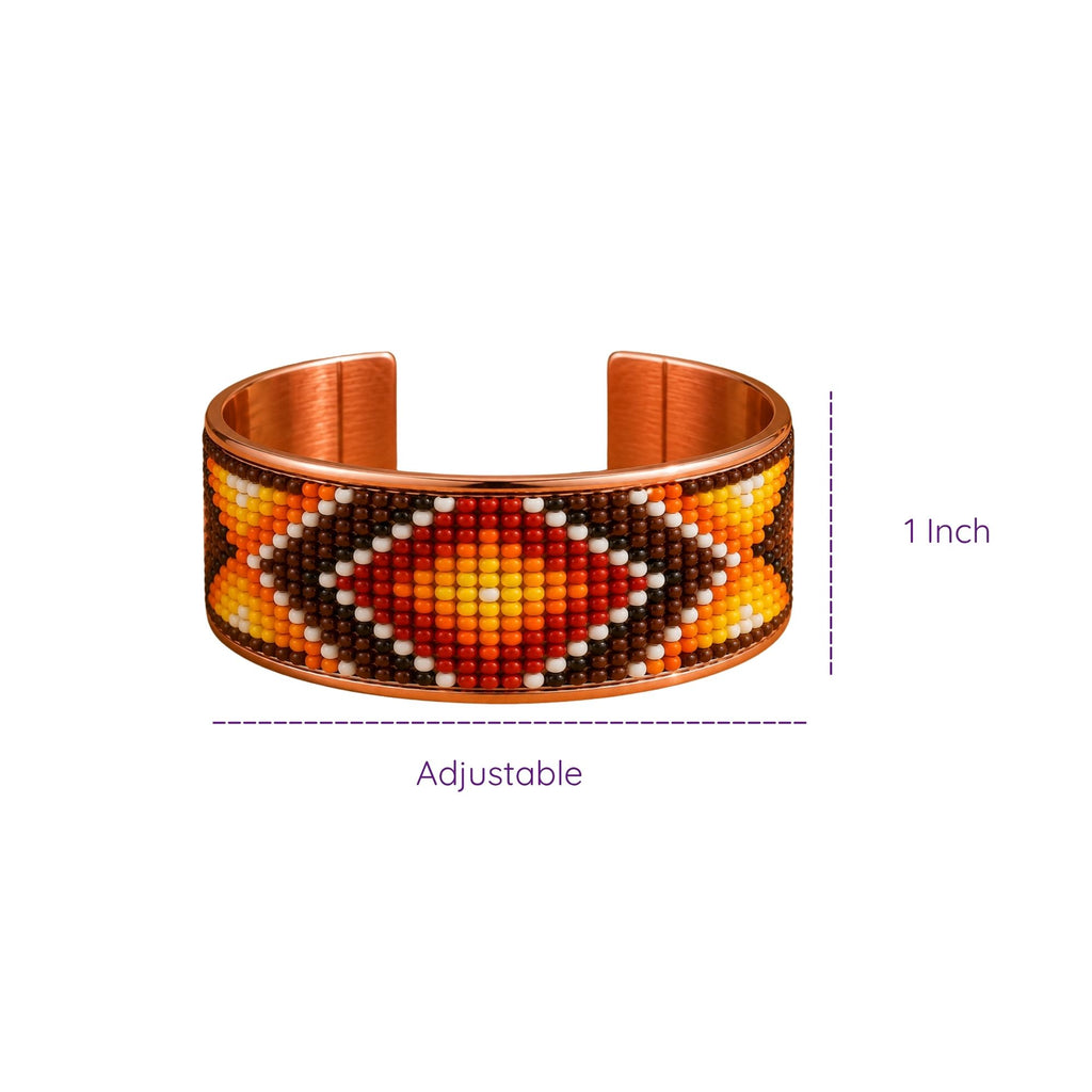 Sunset Spirit Pure Copper Beaded Cuff