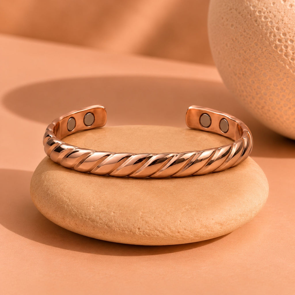 Twisted Magnetic Pure Copper Cuff