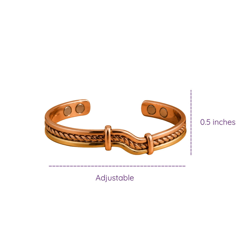 Vintage Magnetic Tri-Tone Copper Cuff