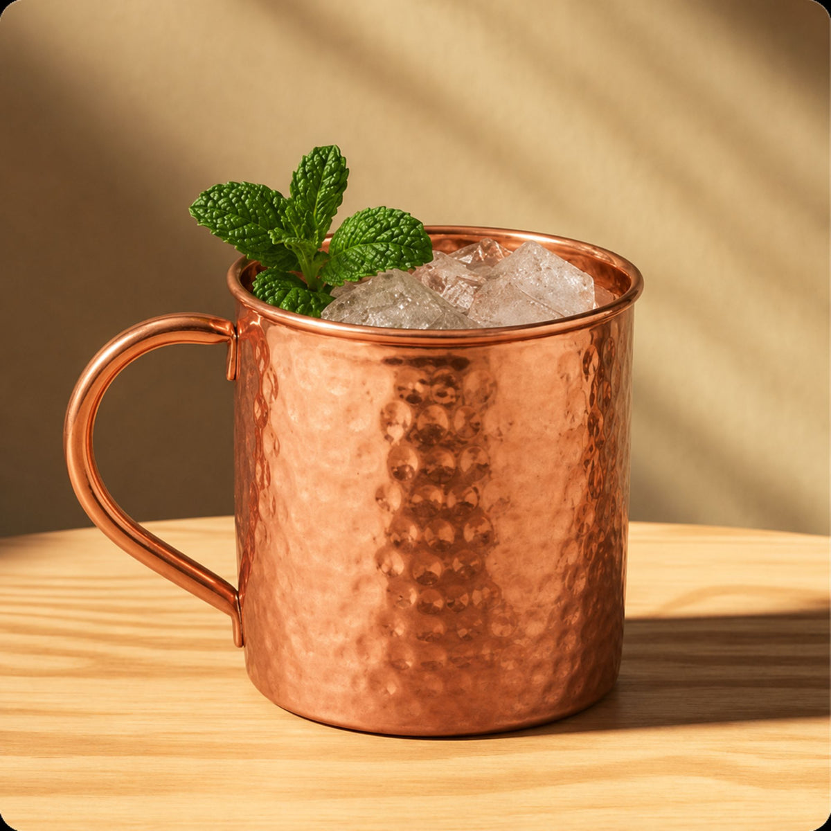 Hammered Pure Copper Moscow Mule Mug - Square