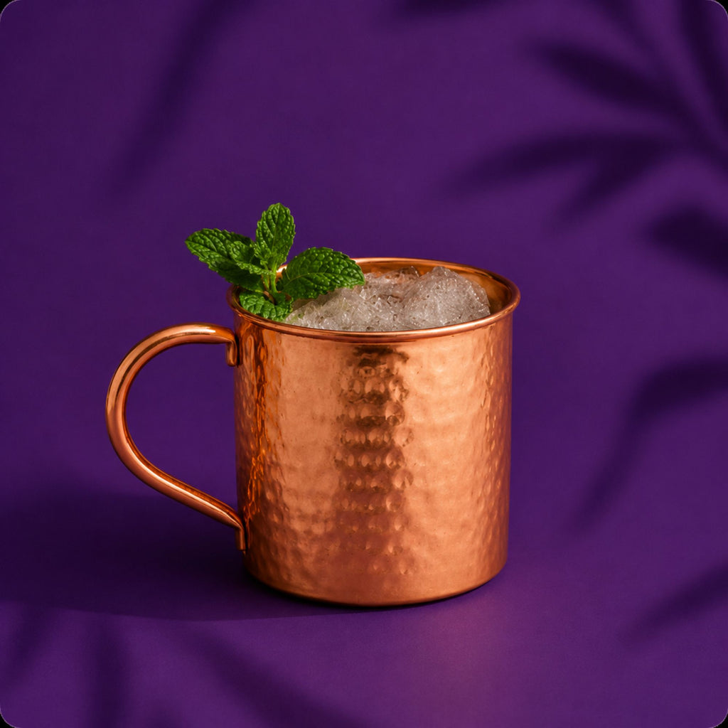 Hammered Pure Copper Moscow Mule Mug - Square