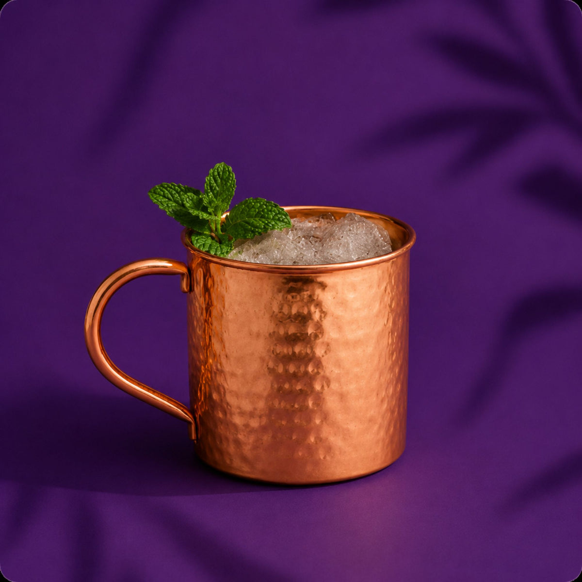Hammered Pure Copper Moscow Mule Mug - Square