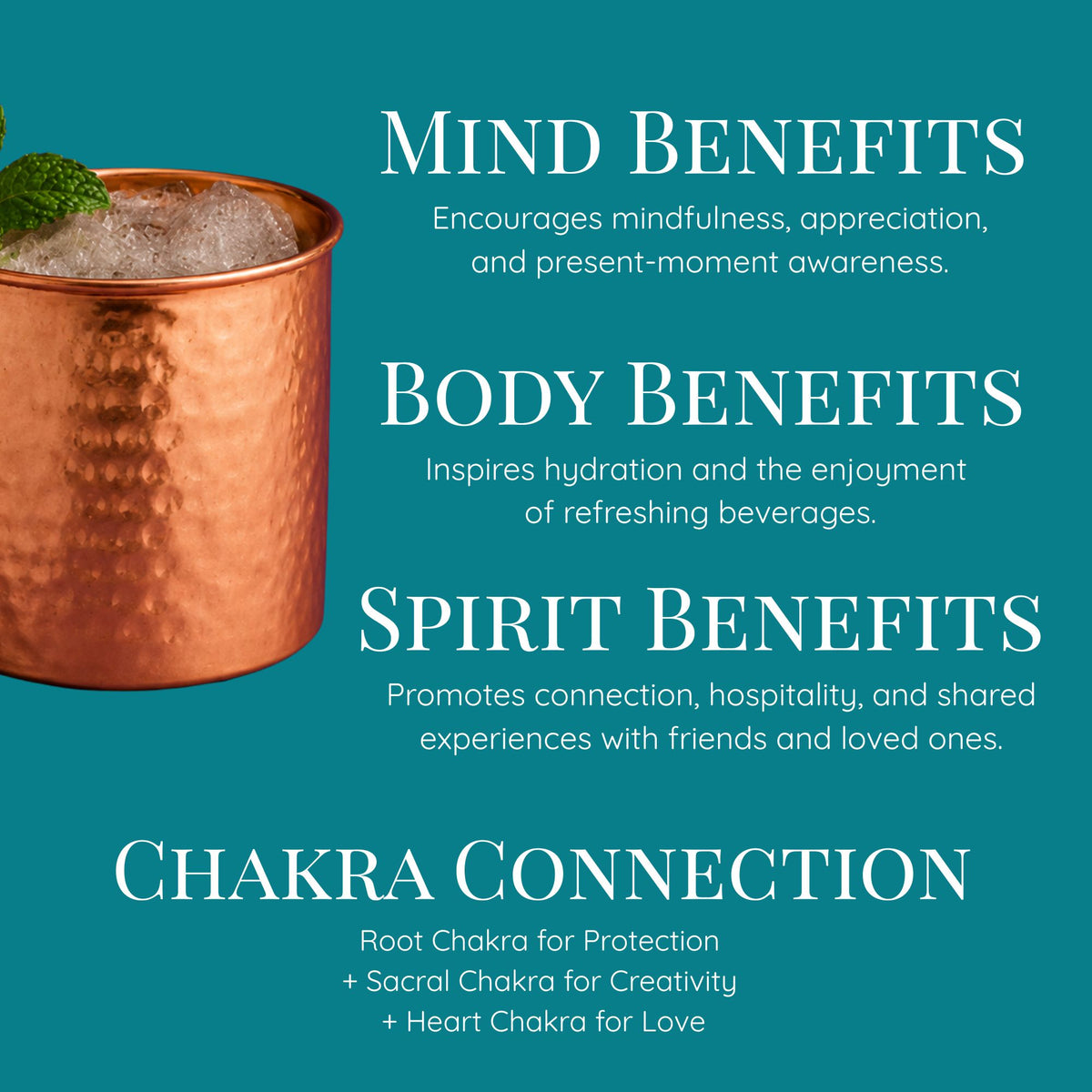 Hammered Pure Copper Moscow Mule Mug - Square