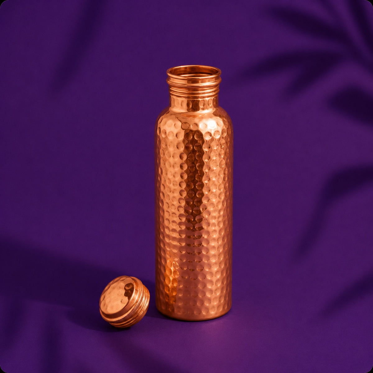 Hammered Pure Copper Water Bottle