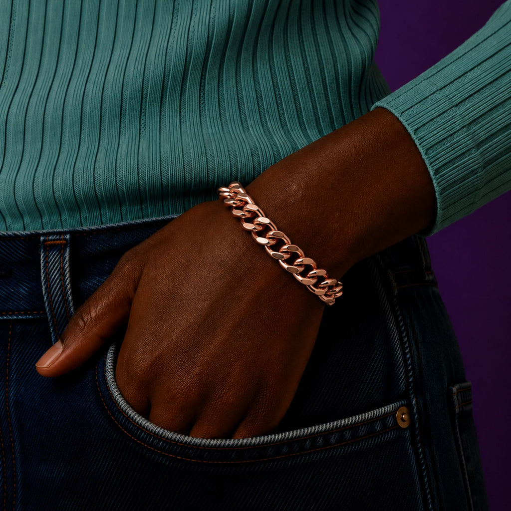 Pure Copper Cuban Heavy Link Bracelet