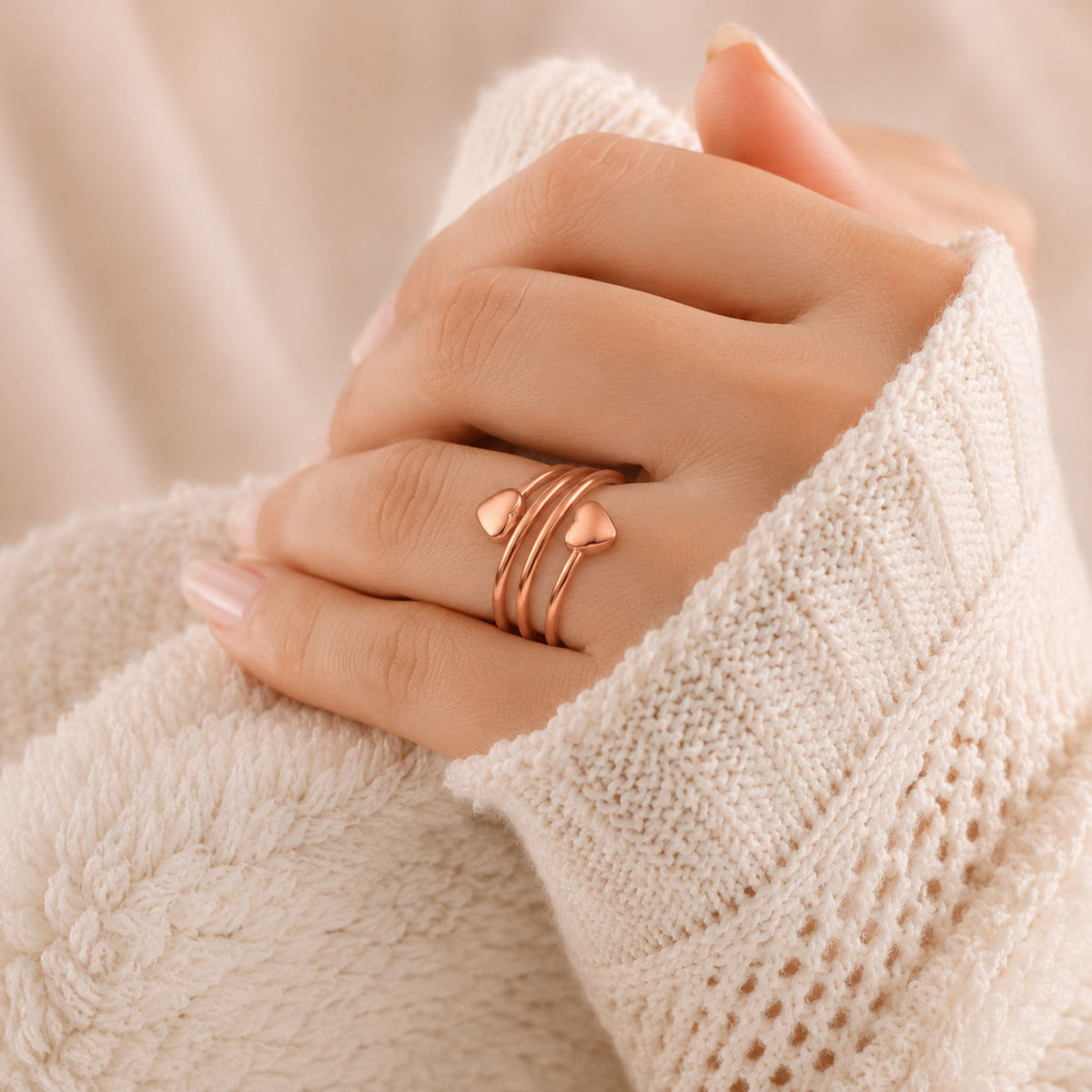 Magnetic Pure Copper Heart Ring