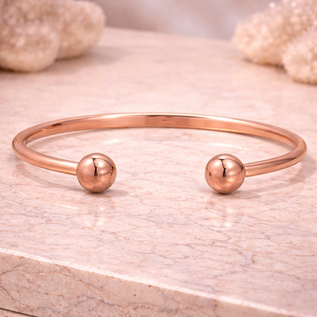 Magnetic Pure Copper Traditional Ball Cuff