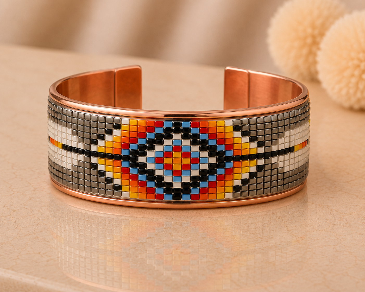 Spirit Path Pure Copper Beaded Cuff