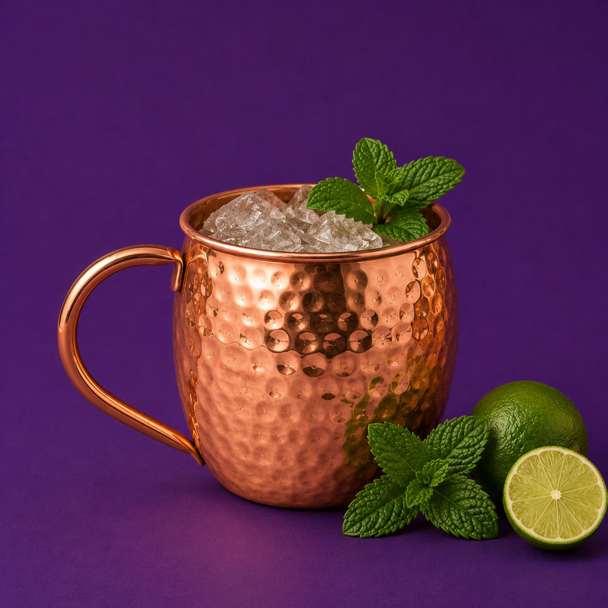 Handmade Pure Copper Moscow Mule Mug - Round