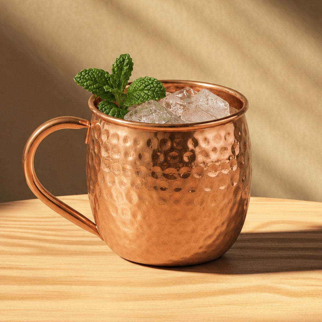 Handmade Pure Copper Moscow Mule Mug - Round