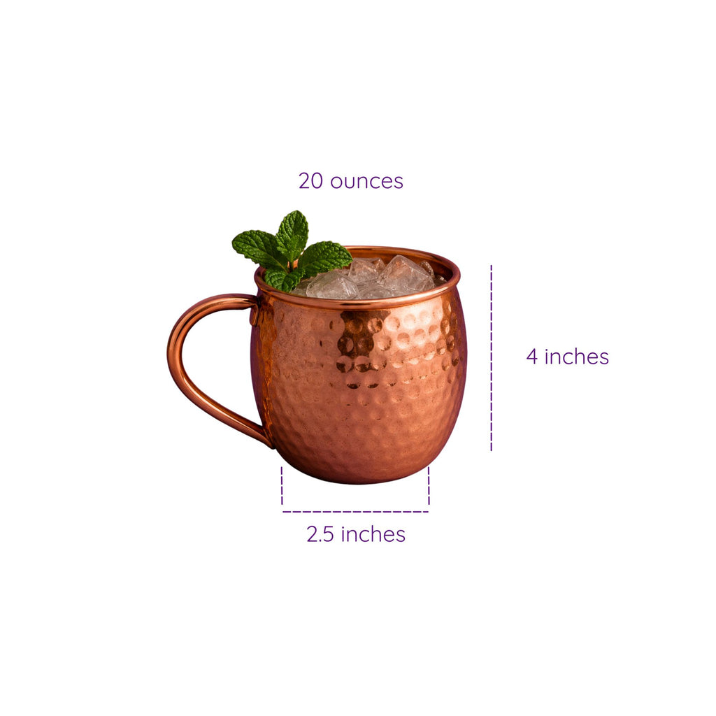 Handmade Pure Copper Moscow Mule Mug - Round
