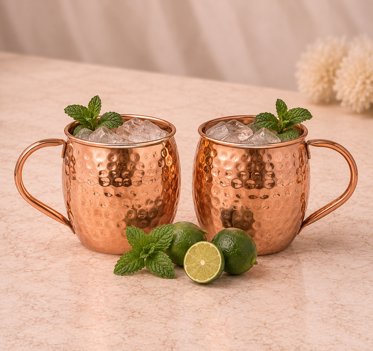 Handmade Pure Copper Moscow Mule Mug - Round